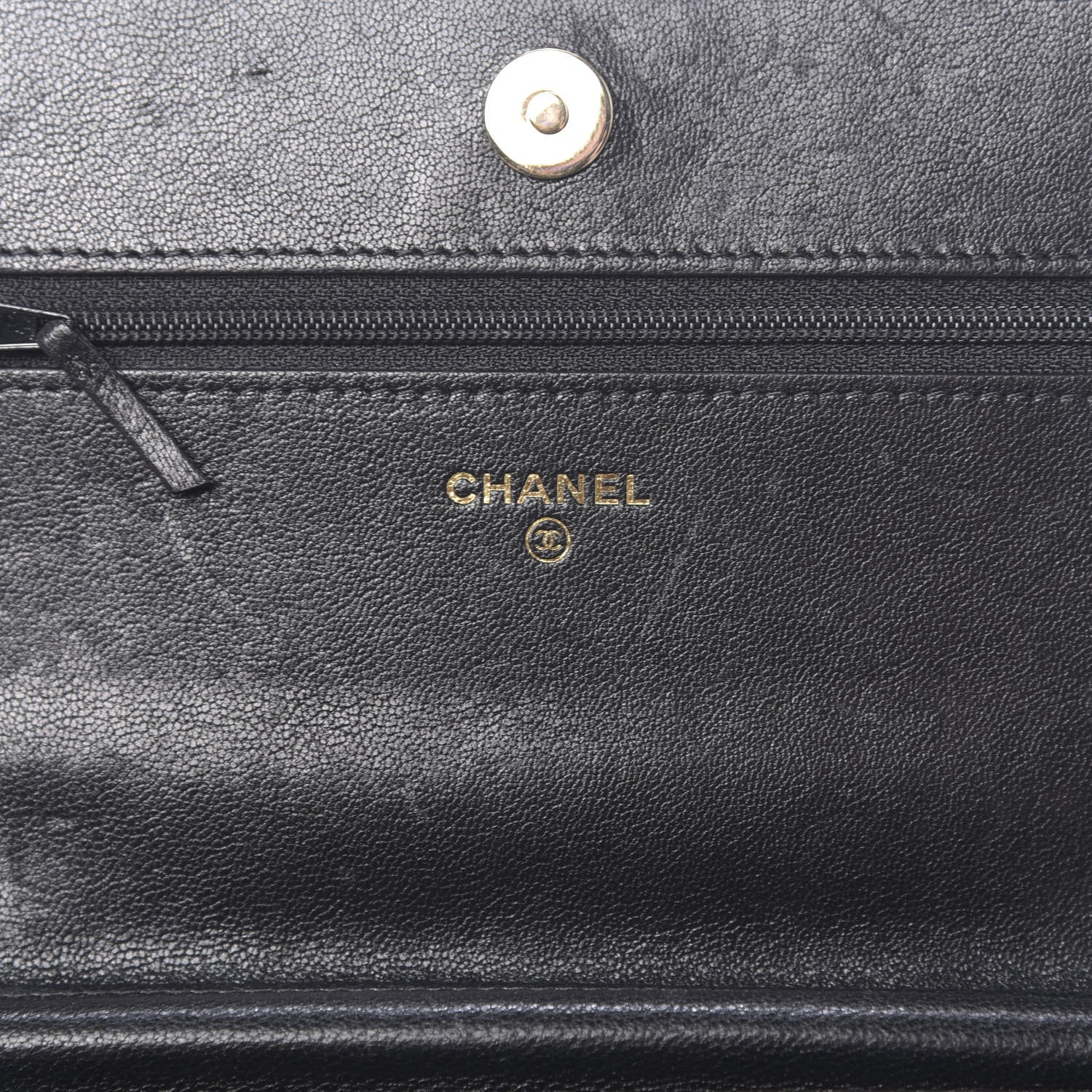 Chanel Caviar Sheepskin Chevron Quilted Vintage Mademoiselle Wallet On Chain WOC Black 6 of 17