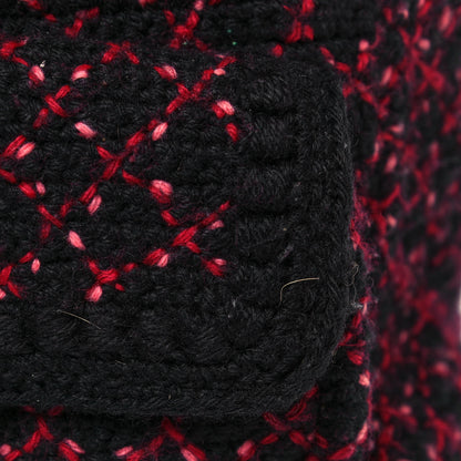 Chanel Knit Quilted Backpack Black Burgundy 16 of 18