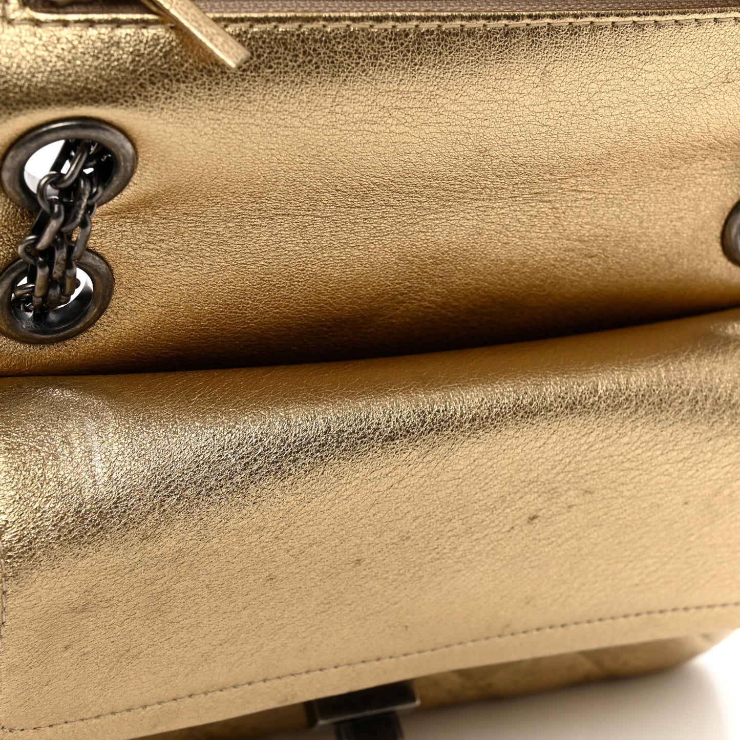 Metallic Lambskin Quilted 2.55 Reissue 224 Flap Gold