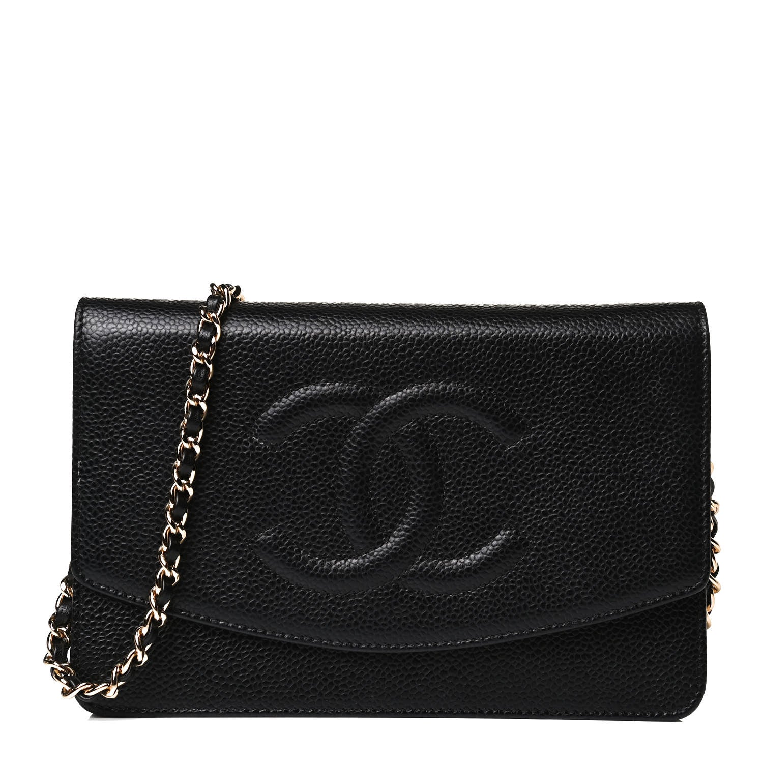 Chanel Caviar Timeless CC Wallet On Chain WOC Black 1 of 15