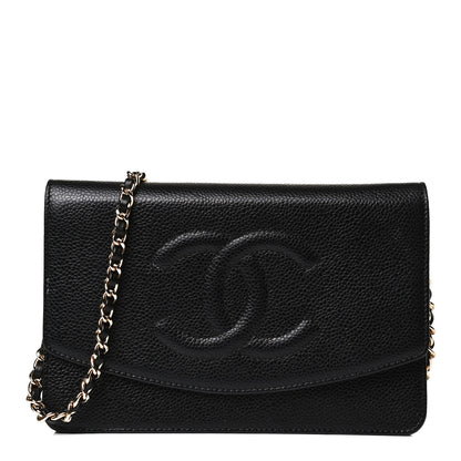 Chanel Caviar Timeless CC Wallet On Chain WOC Black 1 of 15