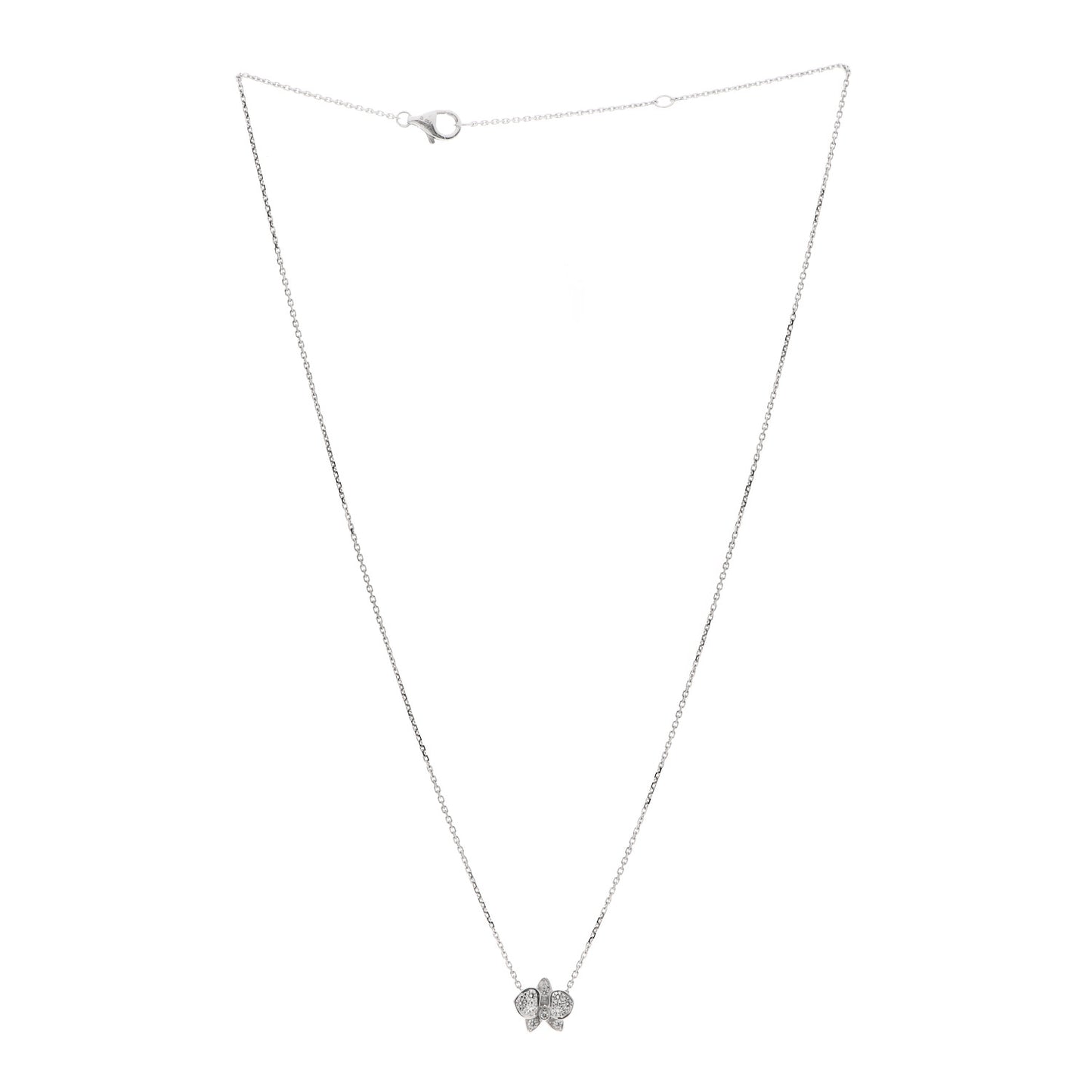 18K White Gold Diamond Caresse D'Orchidees Par Cartier Necklace
