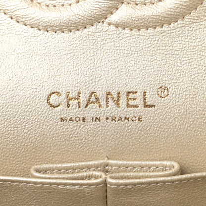 Chanel Metallic Lambskin Perforated Medium Double Flap Gold 6 of 12