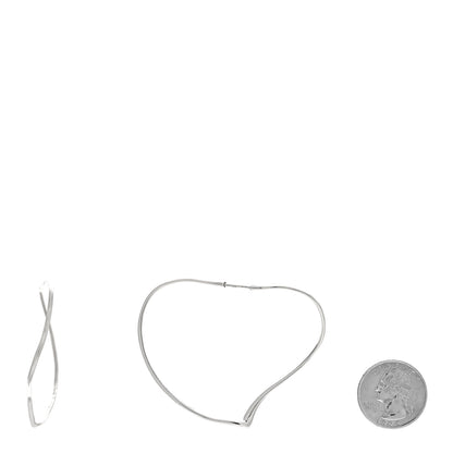 Tiffany Sterling Silver Large Elsa Peretti Open Heart Hoop Earrings 2 of 4