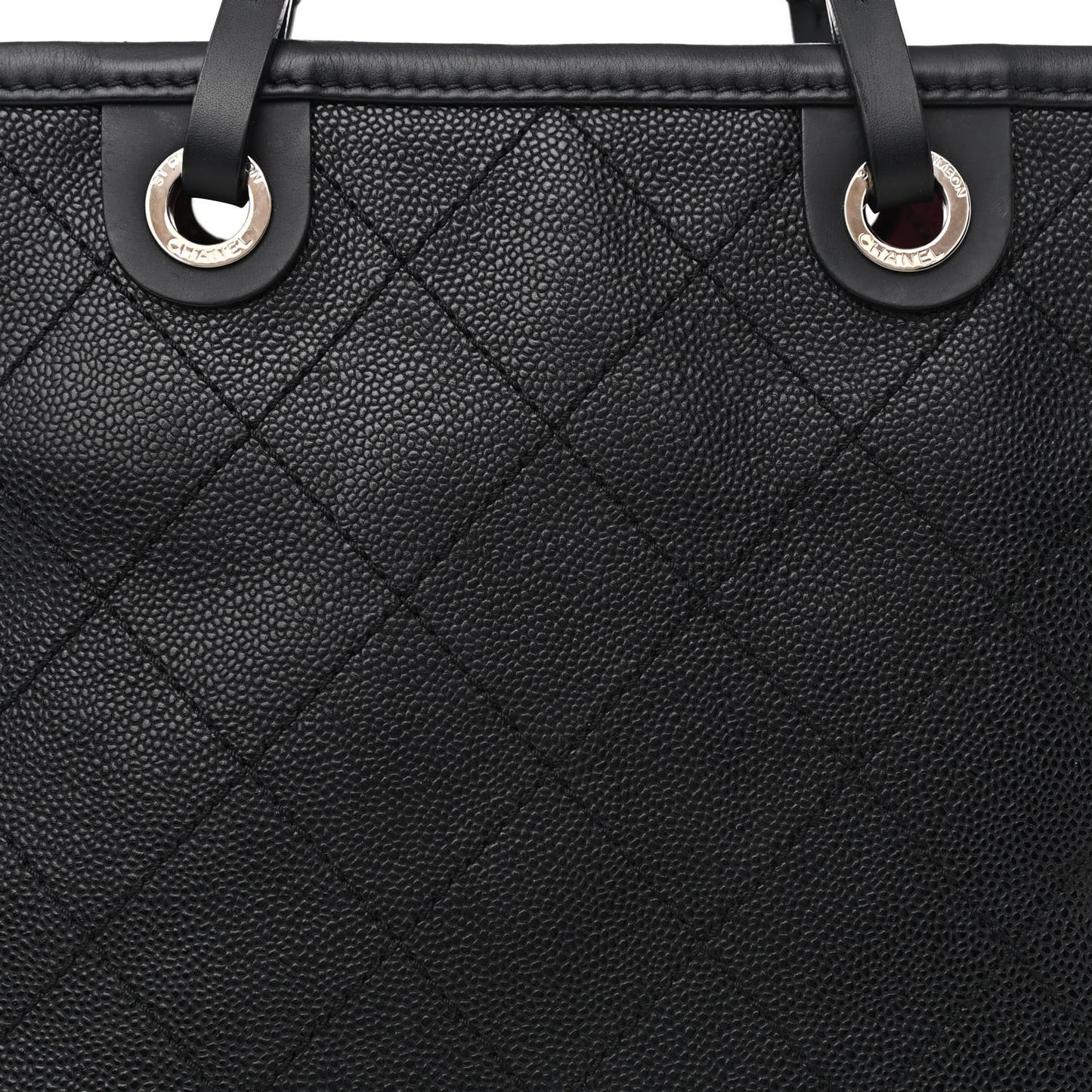 Grained Calfskin Shopping Fever Tote Black
