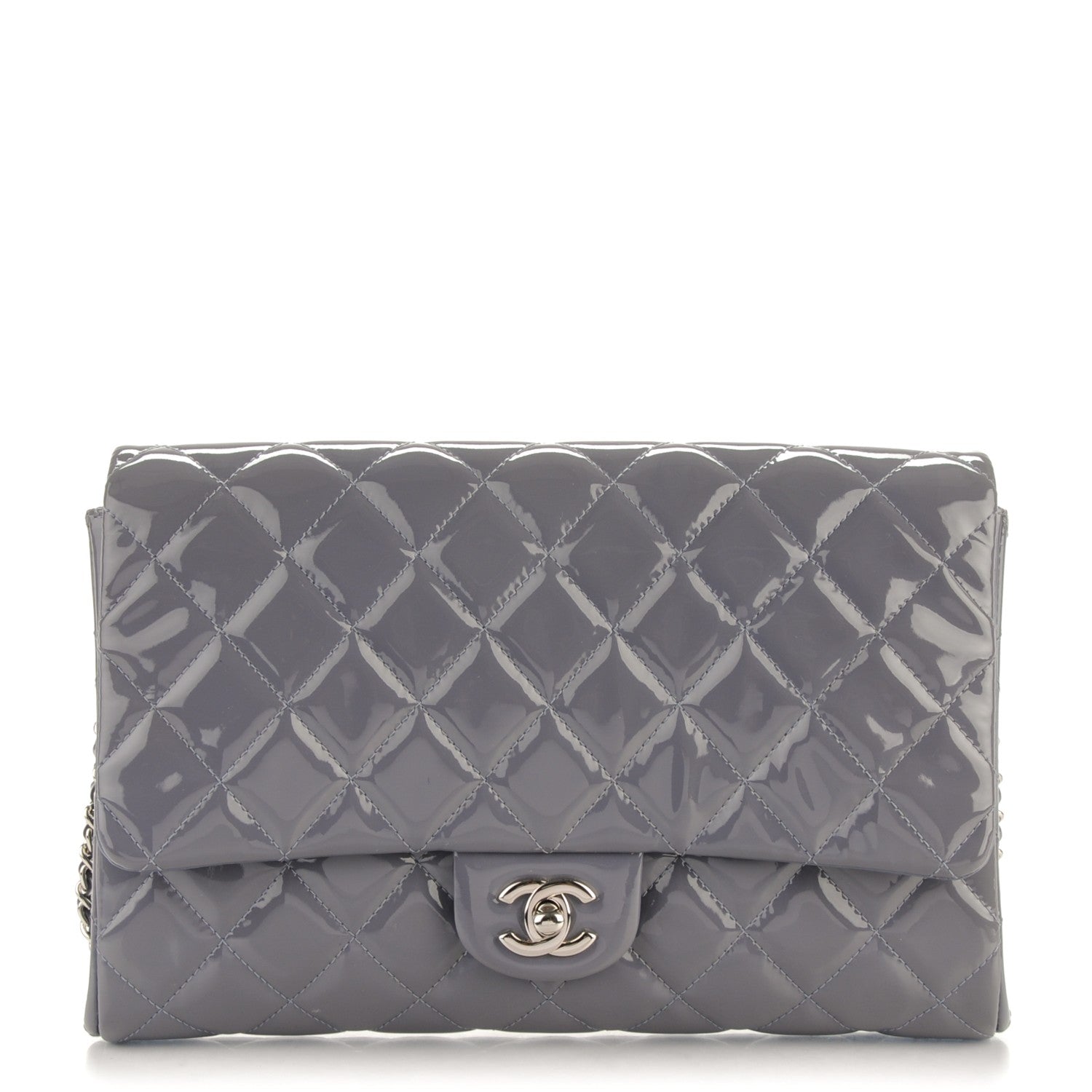 Chanel Patent Quilted Clutch with Chain Flap Lavender 1 of 7