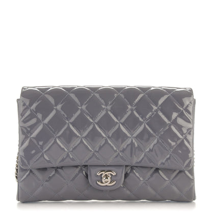 Chanel Patent Quilted Clutch with Chain Flap Lavender 1 of 7