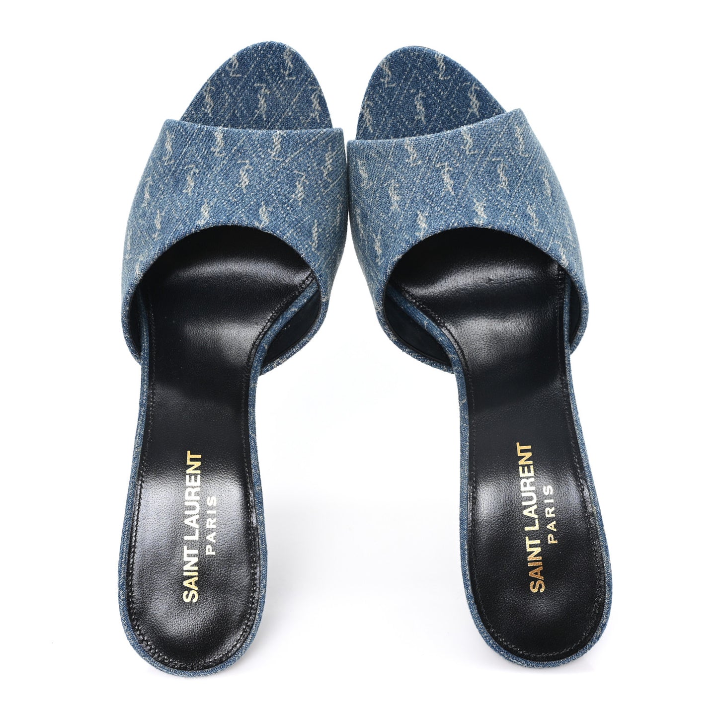 Denim Monogram La 16 Mule Sandals 39 Blue Jeans