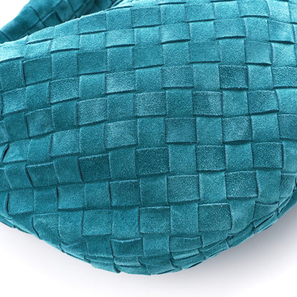 Bottega Veneta Suede Intrecciato Teen Jodie Hobo Petroleum Blue 10 of 11
