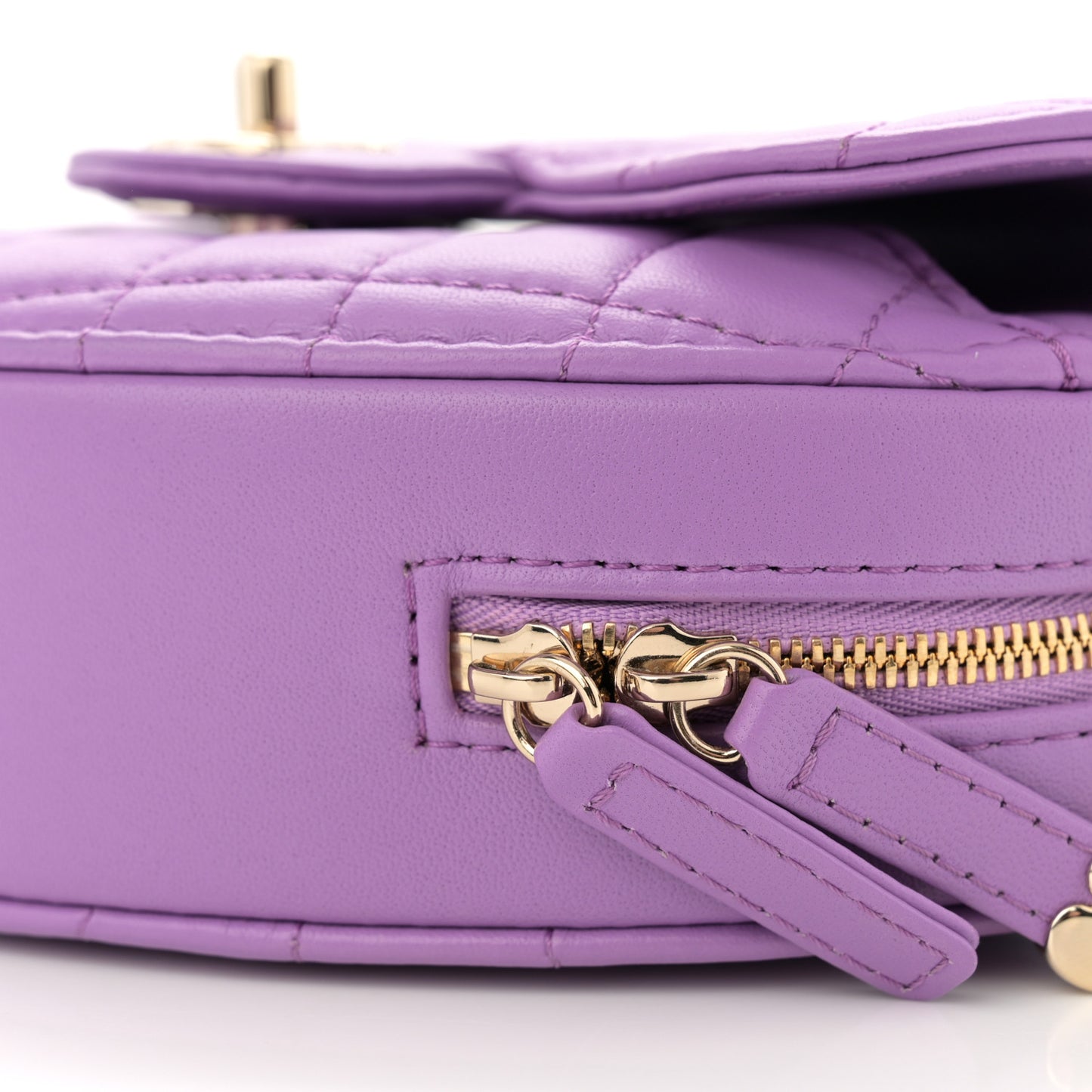 Lambskin Quilted CC In Love Heart Bag Purple
