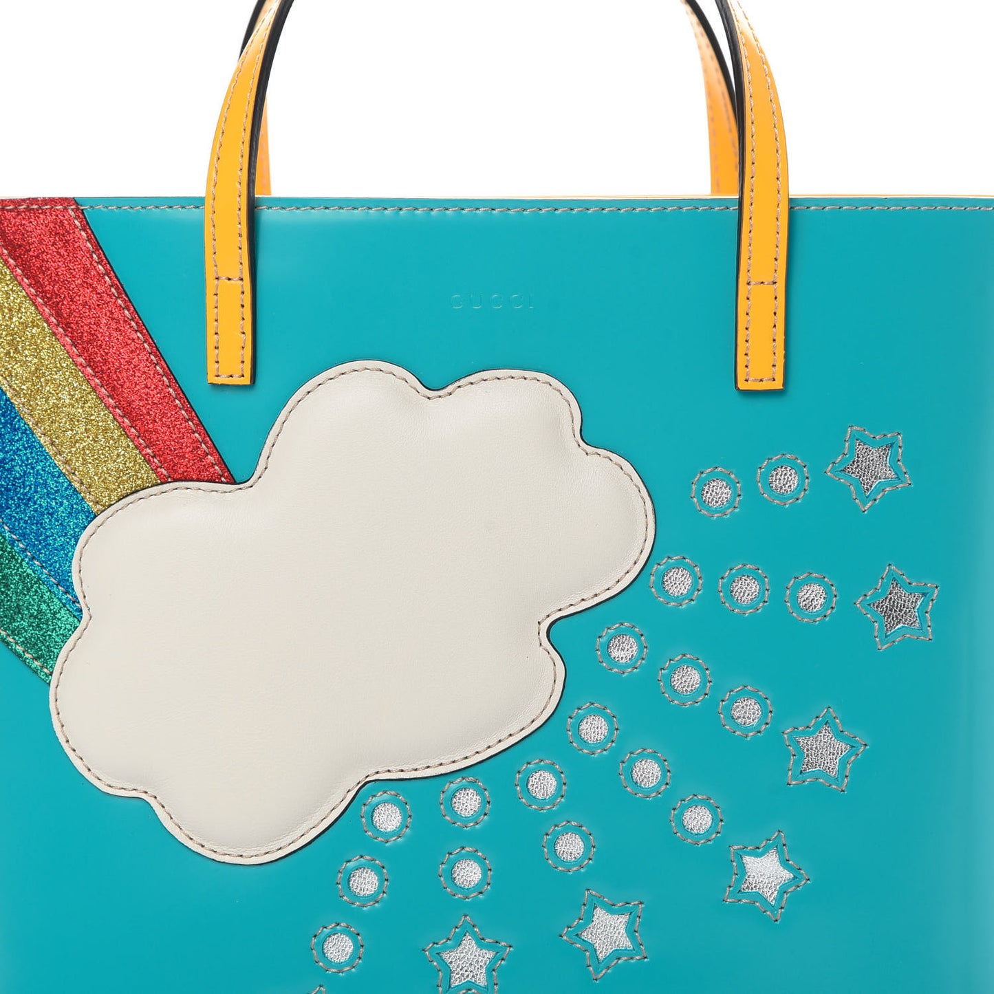 Calfskin Childrens Rainbow Tote Blue