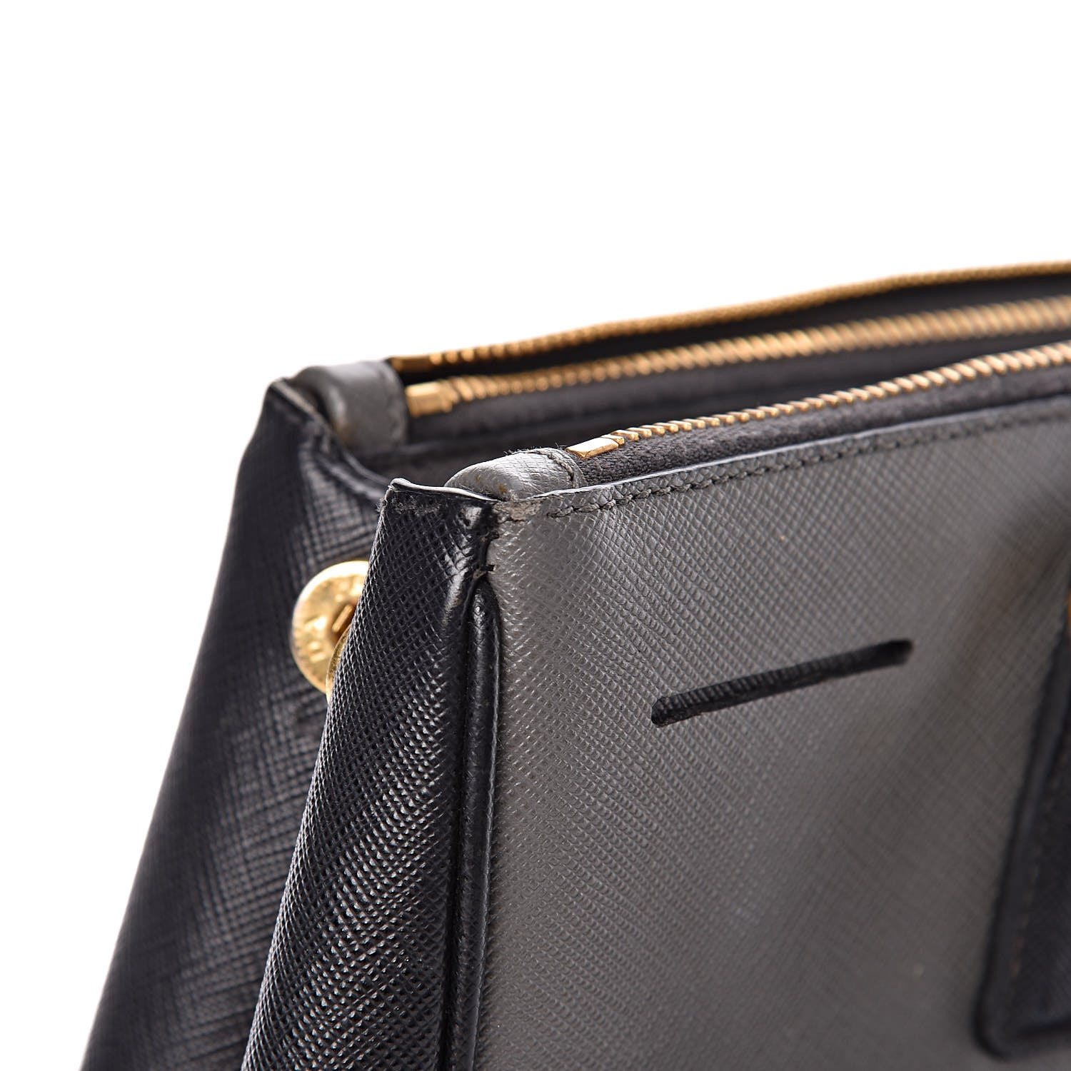 Prada Saffiano Lux Bi-Color Medium Tote Mercurio Black 13 of 21