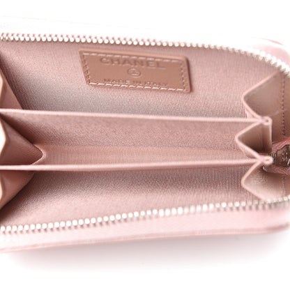 Chanel Goatskin Camellia Embossed Zip Coin Purse Light Pink 5 of 8