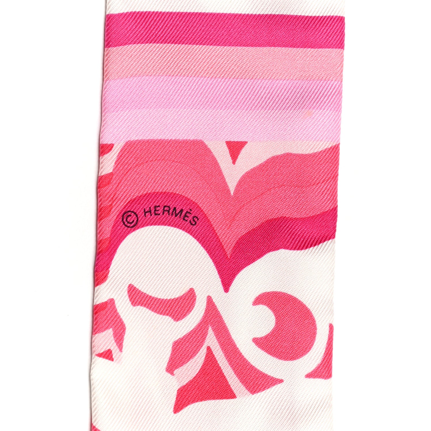 Hermes Silk Brides de Gala Shadow Twilly Rose White Fuchsia 3 of 4