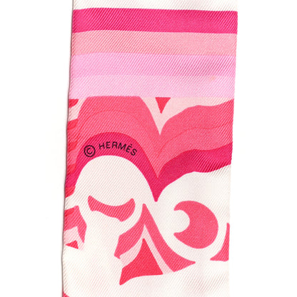 Hermes Silk Brides de Gala Shadow Twilly Rose White Fuchsia 3 of 4