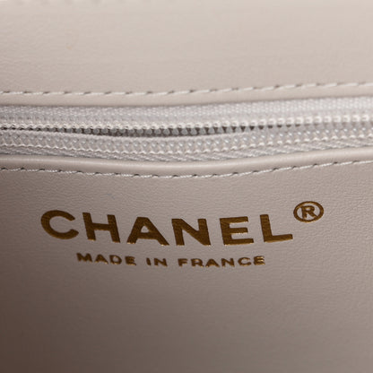 Chanel Shiny Aged Calfskin Quilted Nano Kelly Shopper Light Grey 6 of 11