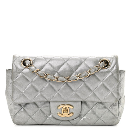 Chanel Iridescent Calfskin Quilted Mini Rectangular Flap Silver 1 of 11