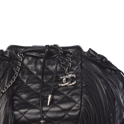 Chanel Lambskin Quilted Western Baluchon Fringe Bag Black 10 of 10