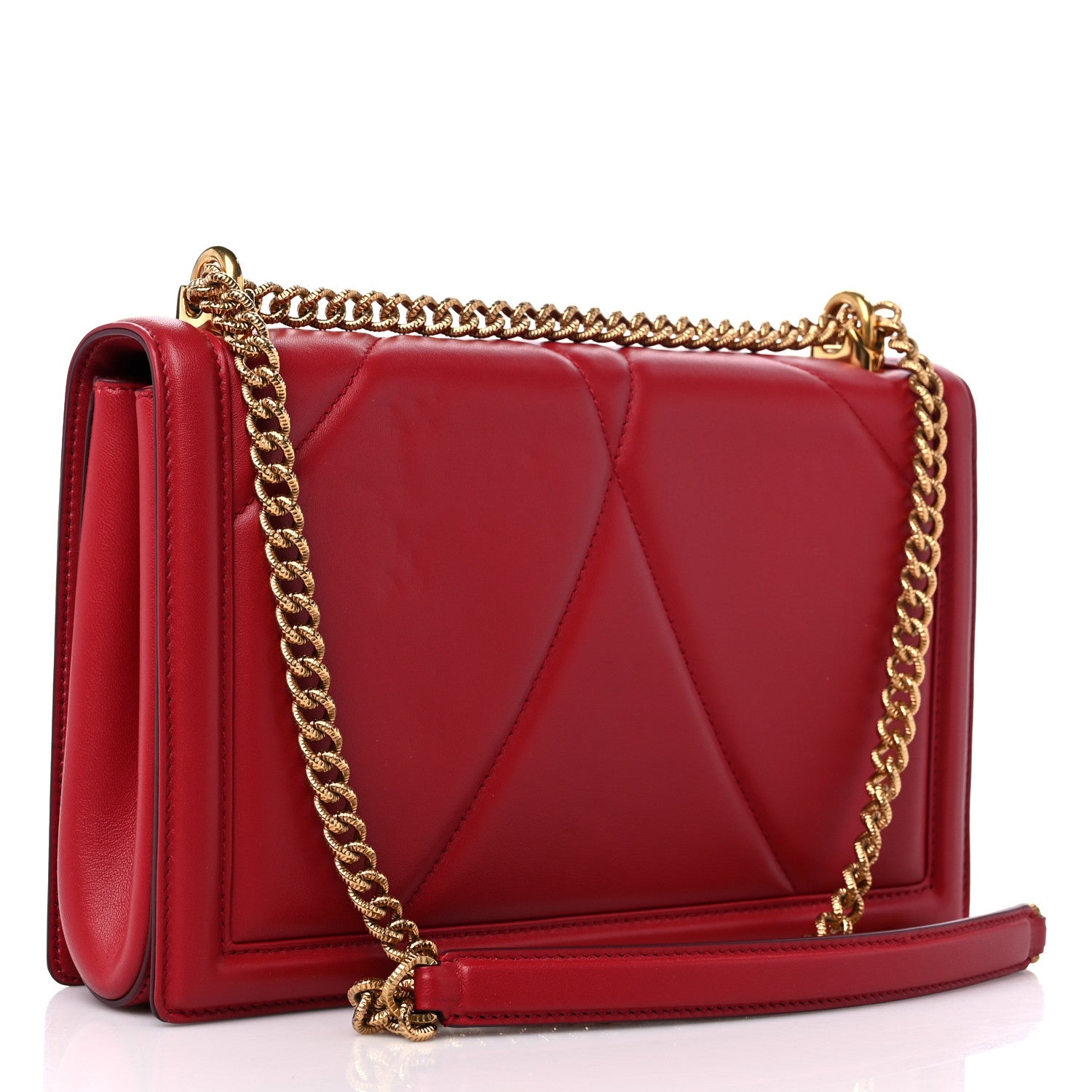 Dolce & Gabbana Calfskin Large Devotion Crossbody Bag Red 3 of 10