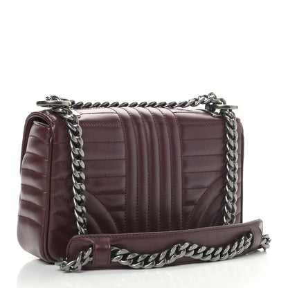Prada Soft Calfskin Impunture Diagramme Small Chain Flap Shoulder Bag Granato 3 of 10