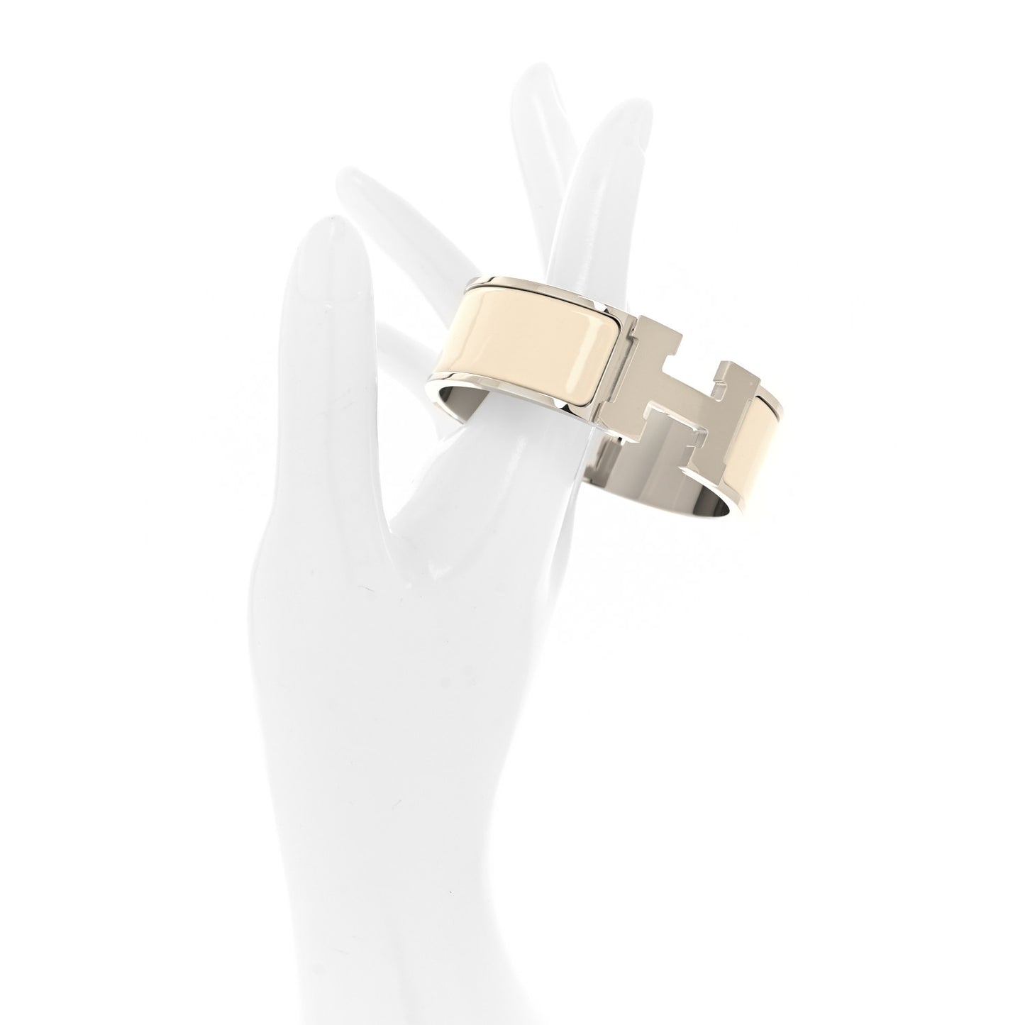 Enamel Wide Clic Clac H Bracelet PM Creme