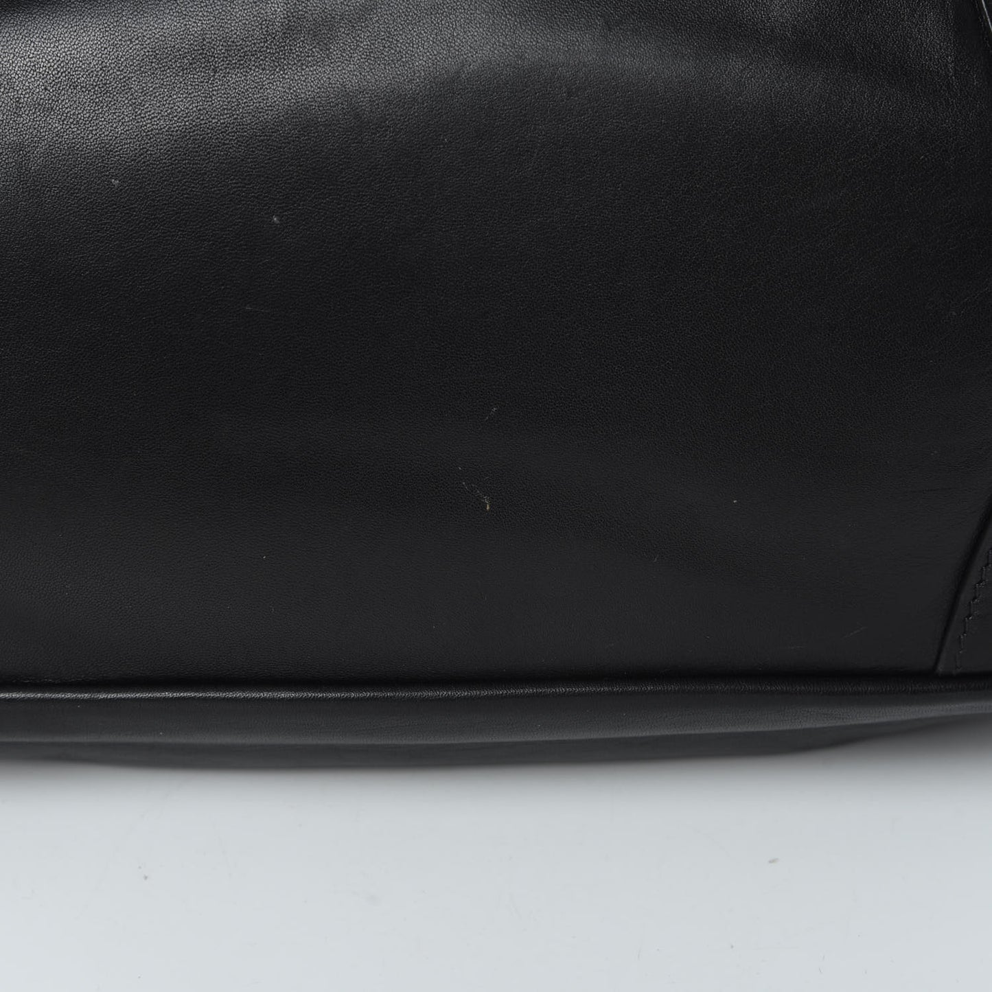 Soft Calfskin Pleated Hobo Black