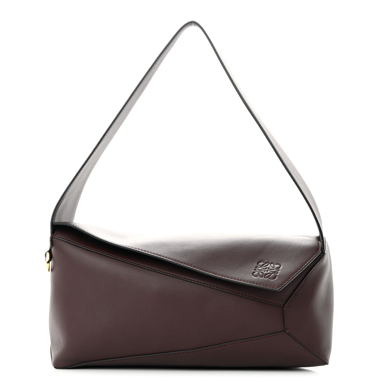 Calfskin Puzzle Hobo Prune