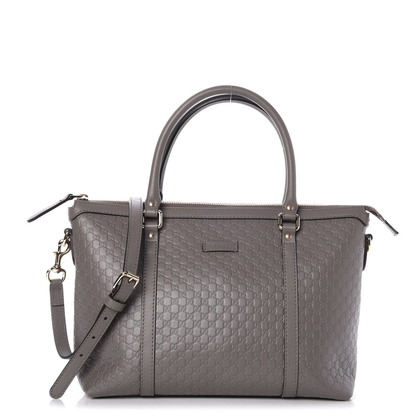 Soft Microguccissima Small Zippered Satchel Loess