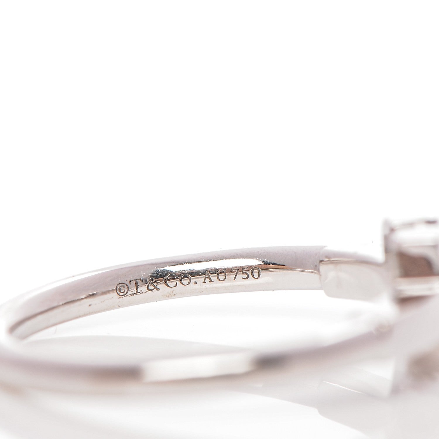 Tiffany 18K White Gold T Wire Ring 5.5 4 of 4