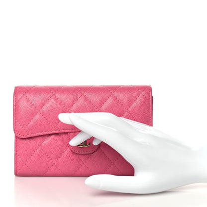 Chanel Caviar Quilted Medium Flap Wallet Pink 2 of 9