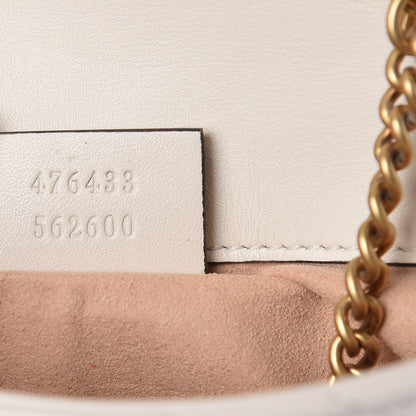 Gucci Calfskin Matelasse Super Mini GG Marmont Shoulder Bag White 7 of 13