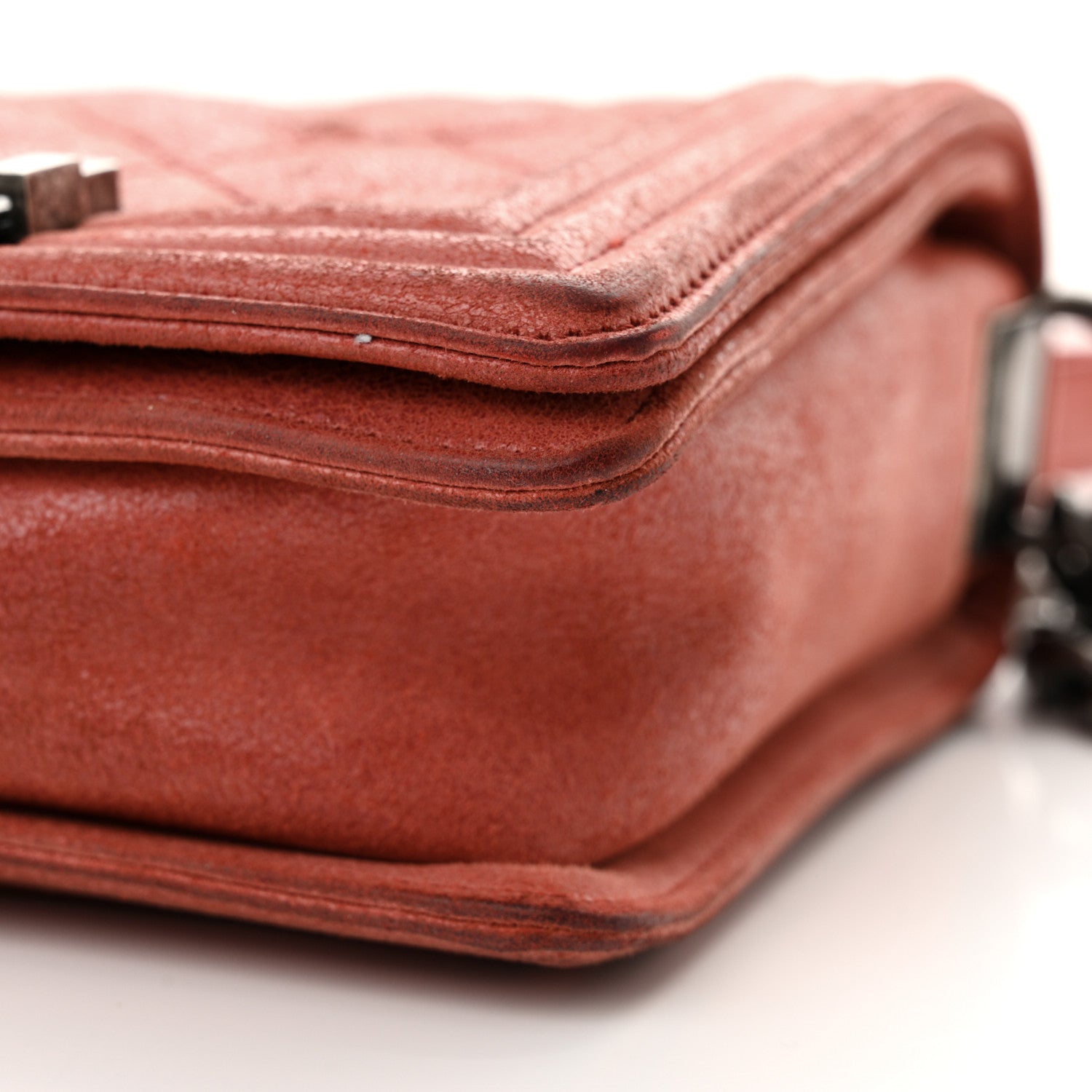 Chanel Iridescent Calfskin Quilted Small Gentle Square Boy Flap Red 10 of 18