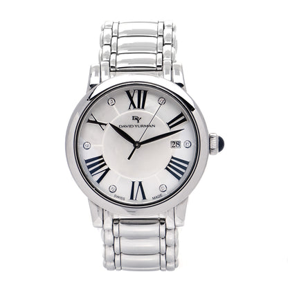 David Yurman Stainless Steel Diamond Mother of Pearl 38mm Classic Quartz Watch 1 of 6