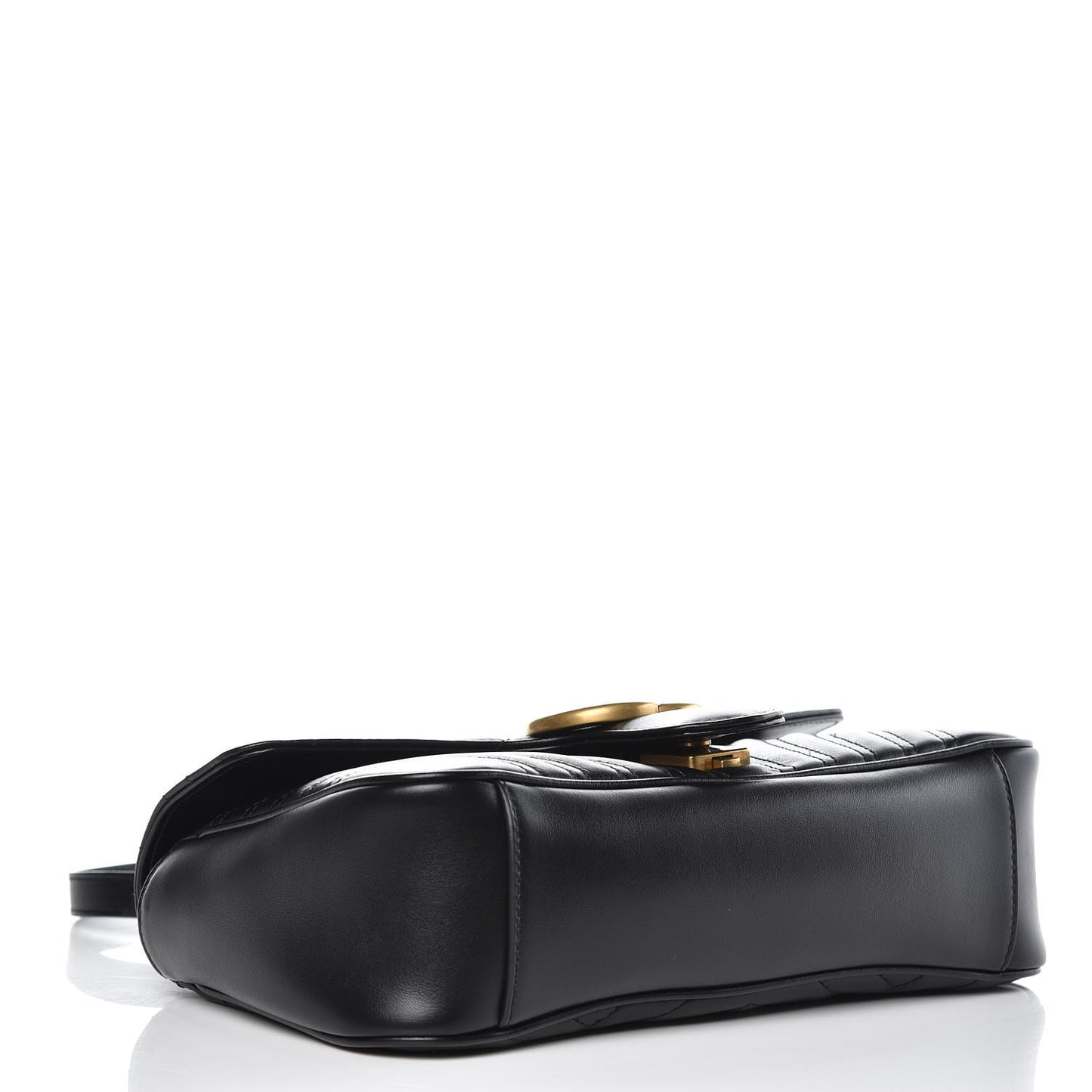 Calfskin Matelasse Small GG Marmont Shoulder Bag Black
