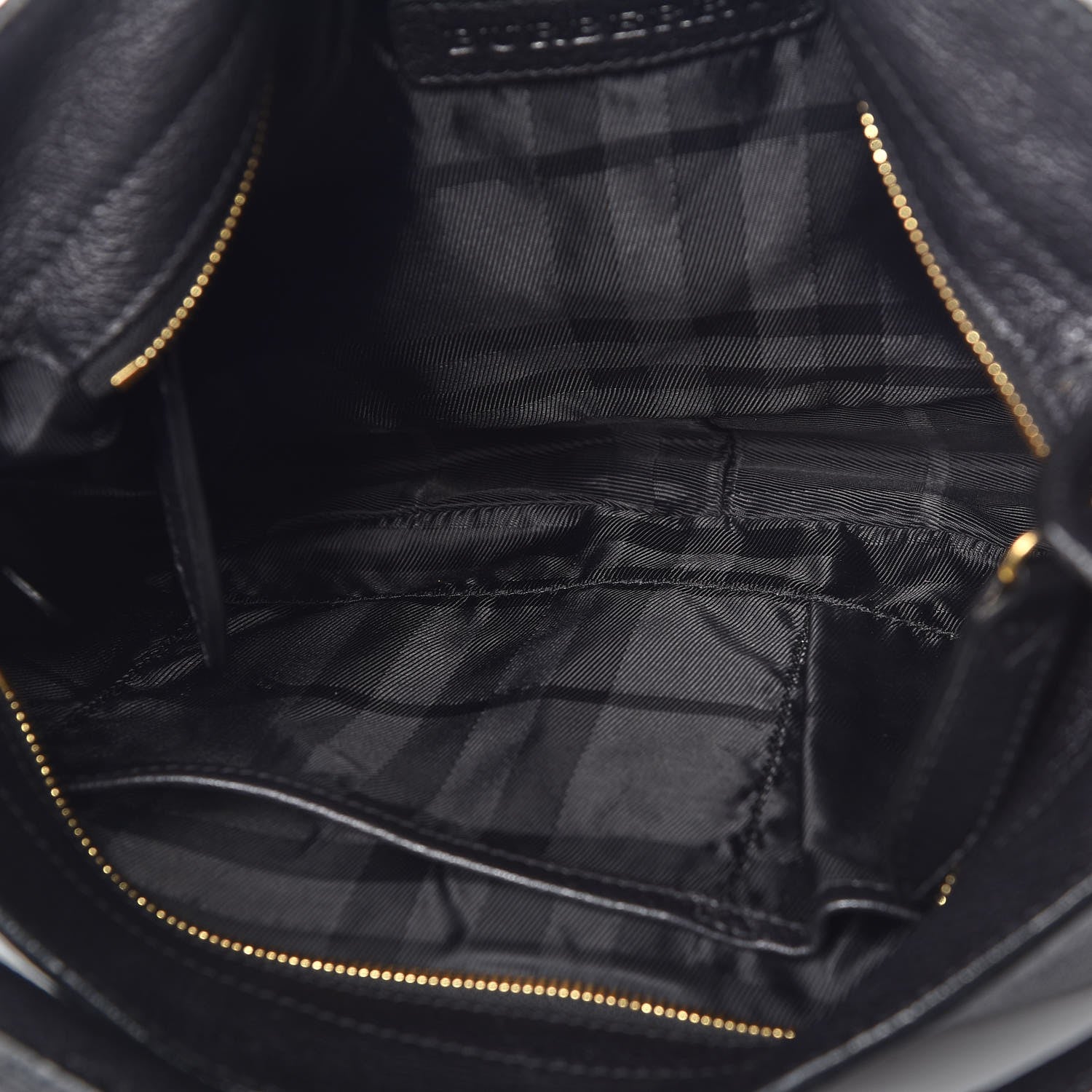 Burberry Grainy Calfskin Medium Creighton Hobo Black 6 of 11