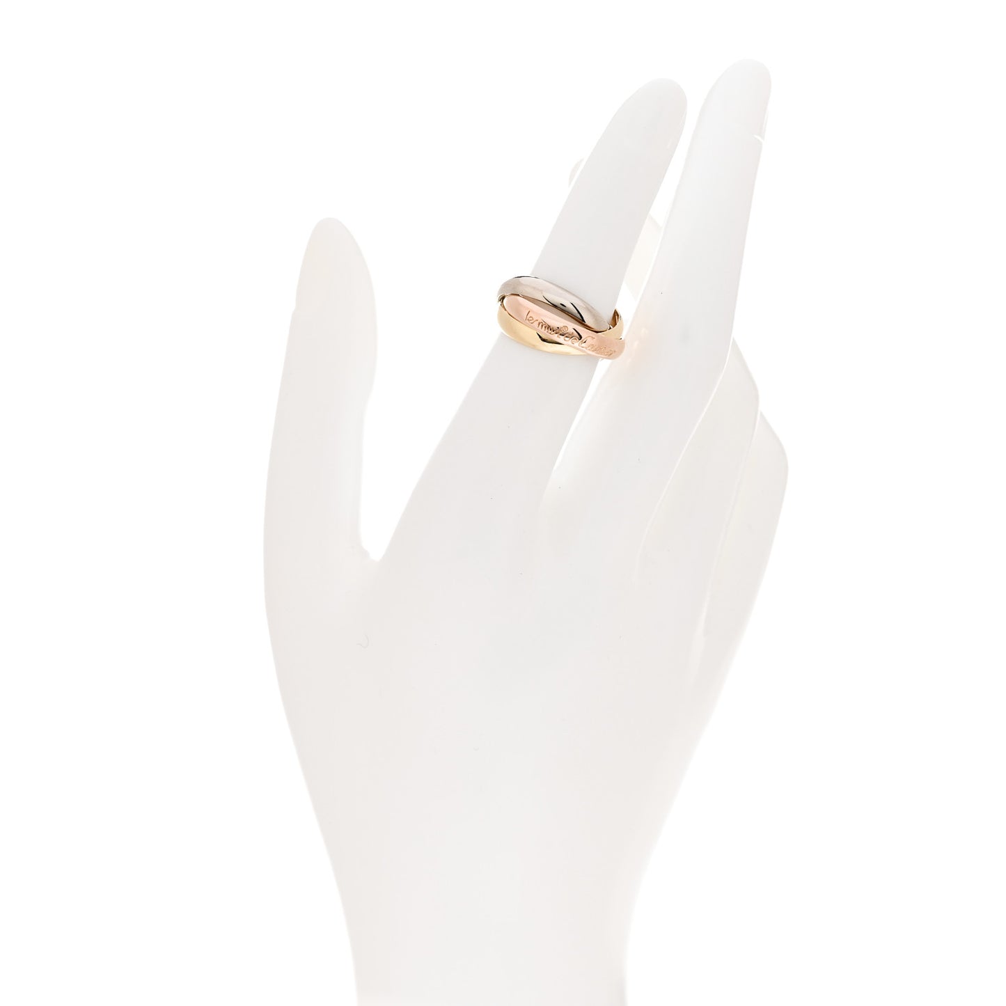 18K Pink Yellow White Gold Classic Les Must De Cartier Trinity Ring 51 5.75