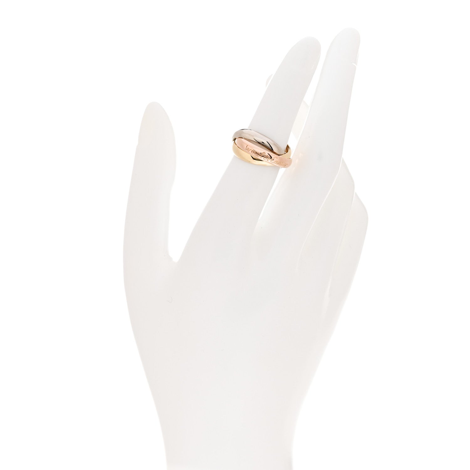 Cartier 18K Pink Yellow White Gold Classic Les Must De Cartier Trinity Ring 51 5.75 2 of 5