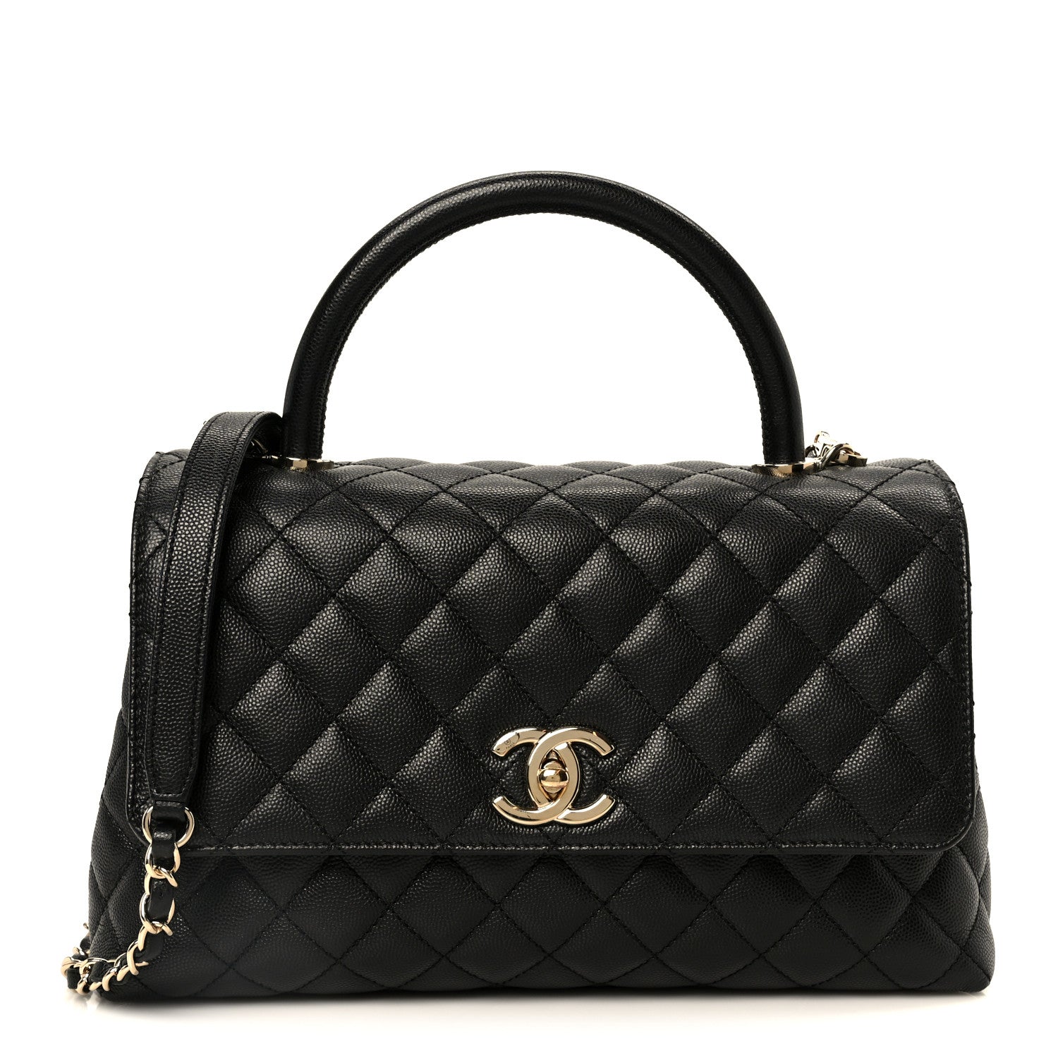 Chanel Caviar Quilted Small Coco Handle Flap Black 1 of 11