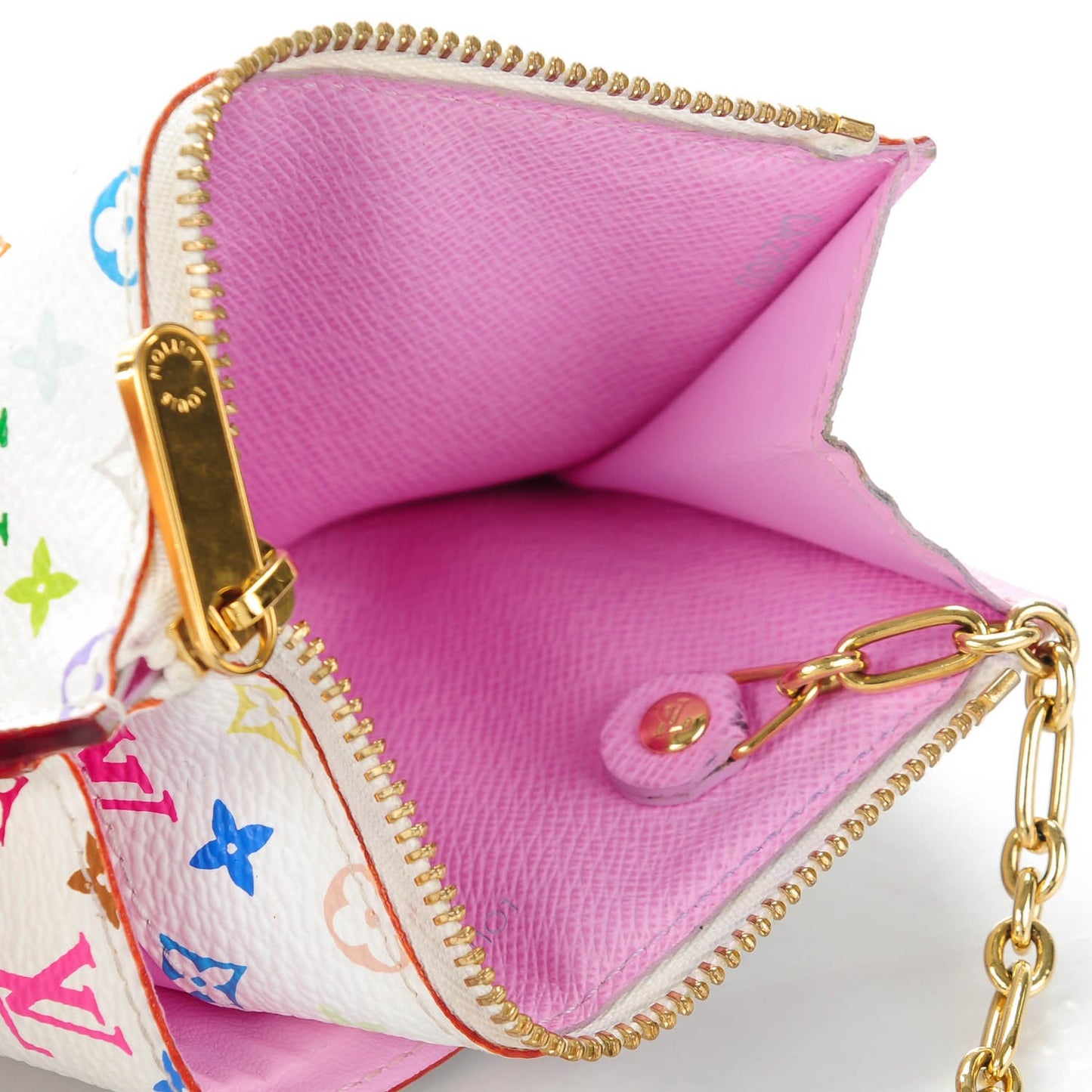 Monogram Multicolor Key Pouch White Litchi