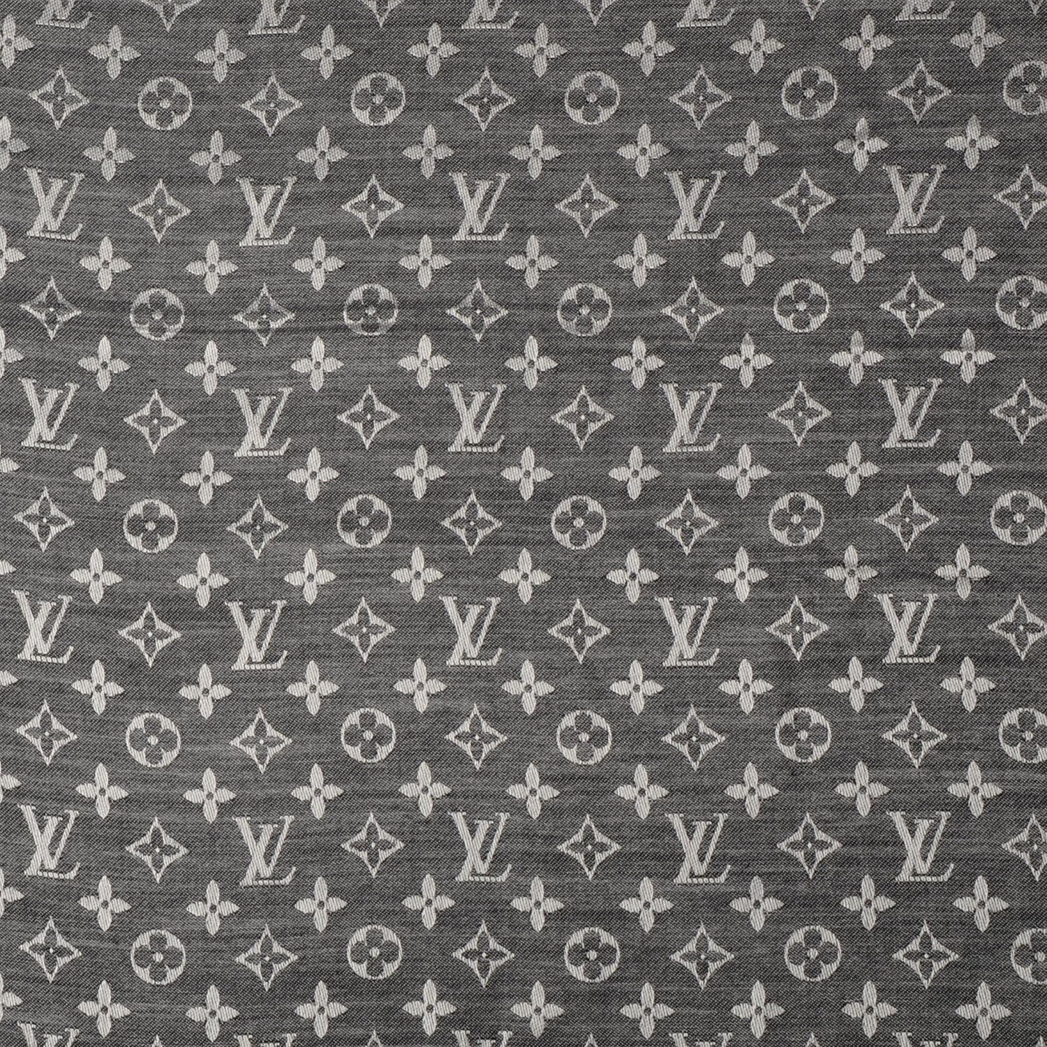 Louis Vuitton Silk Wool Monogram Denim Shawl Black 1 of 5