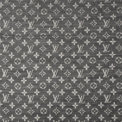 Louis Vuitton Silk Wool Monogram Denim Shawl Black 1 of 5
