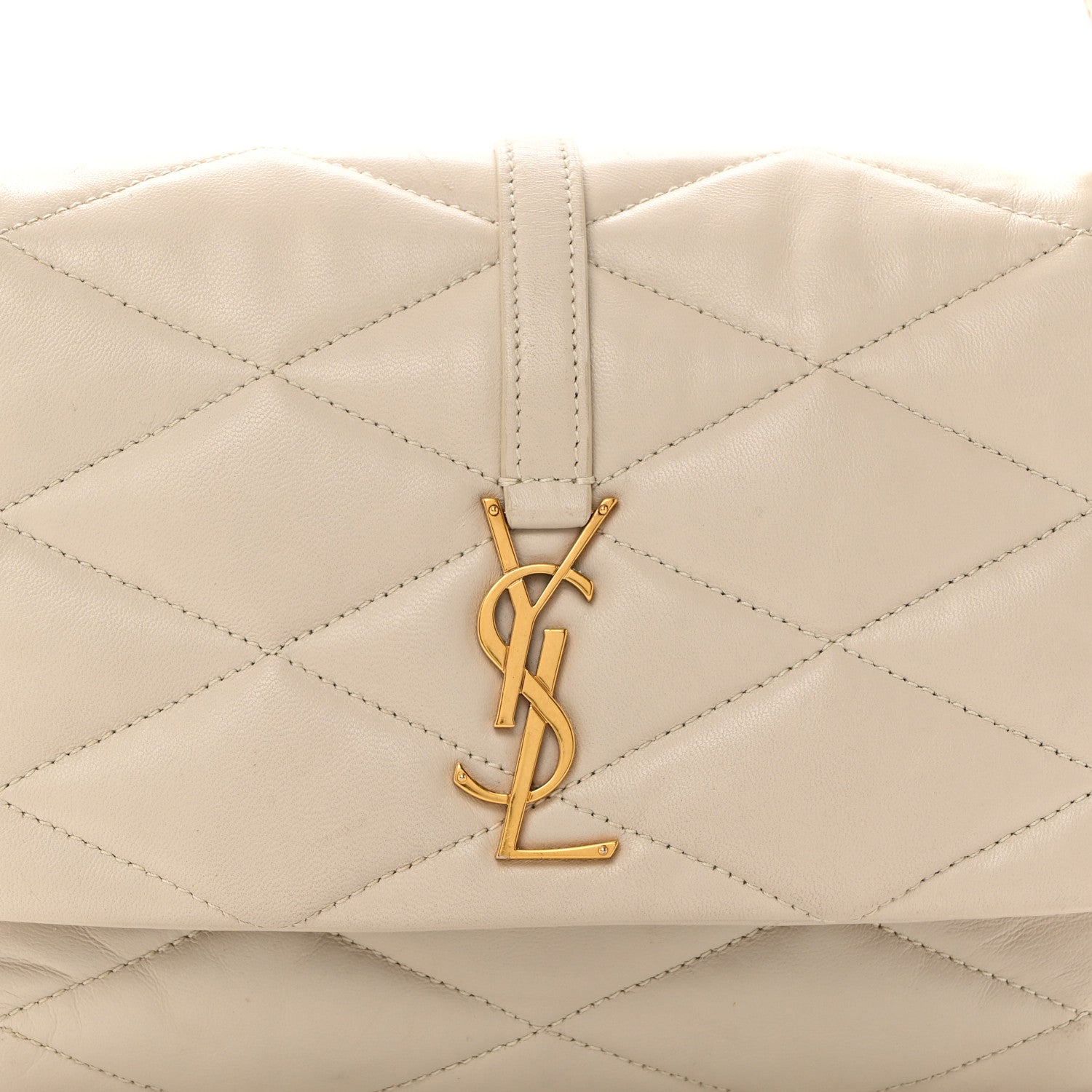 Saint Laurent Lambskin Quilted Le 57 Diamond Shoulder Bag Crema Soft 8 of 13