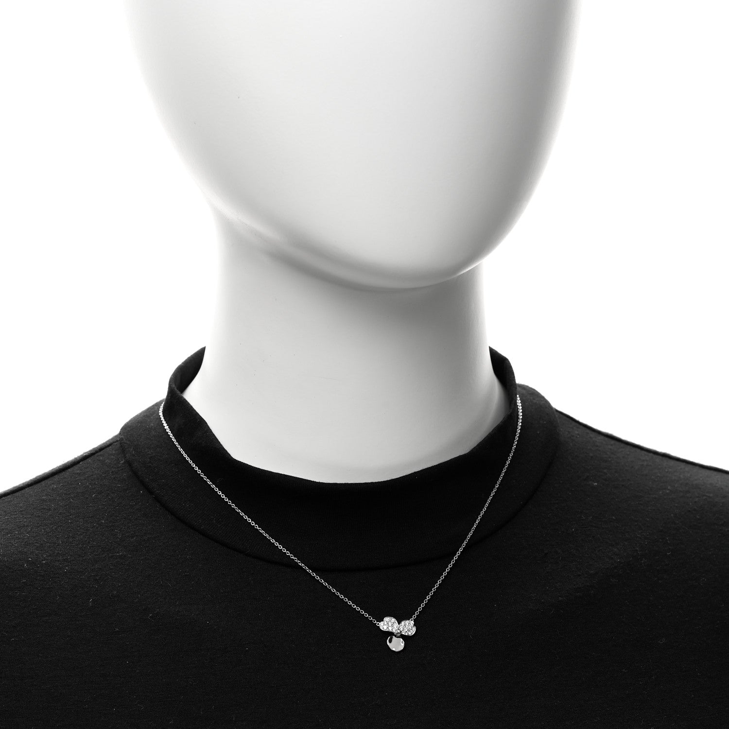 Tiffany Platinum Diamond .17ctw Paper Flowers Pendant Necklace 2 of 5