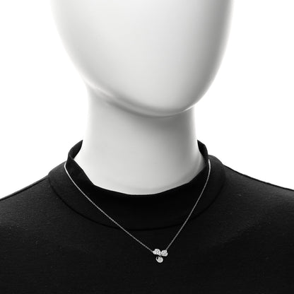 Tiffany Platinum Diamond .17ctw Paper Flowers Pendant Necklace 2 of 5