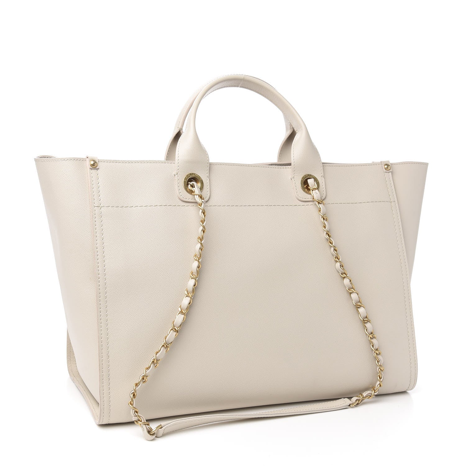 Chanel Caviar Medium Studded Deauville Tote Beige 2 of 12