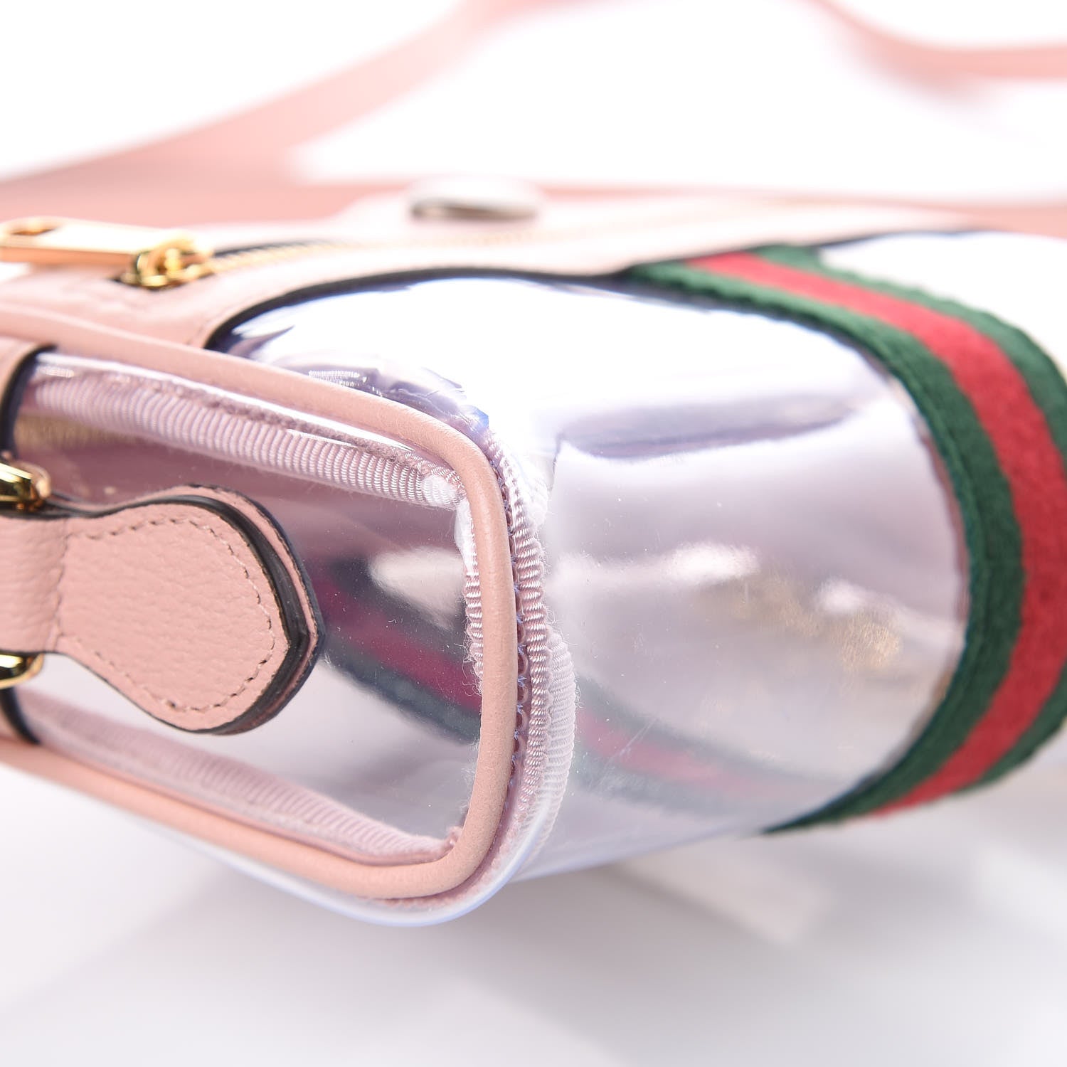 Gucci Vinyl Web Mini Ophidia Transparent Shoulder Bag Perfect Pink 7 of 8