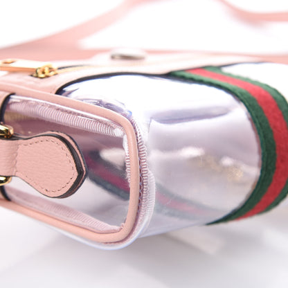 Gucci Vinyl Web Mini Ophidia Transparent Shoulder Bag Perfect Pink 7 of 8
