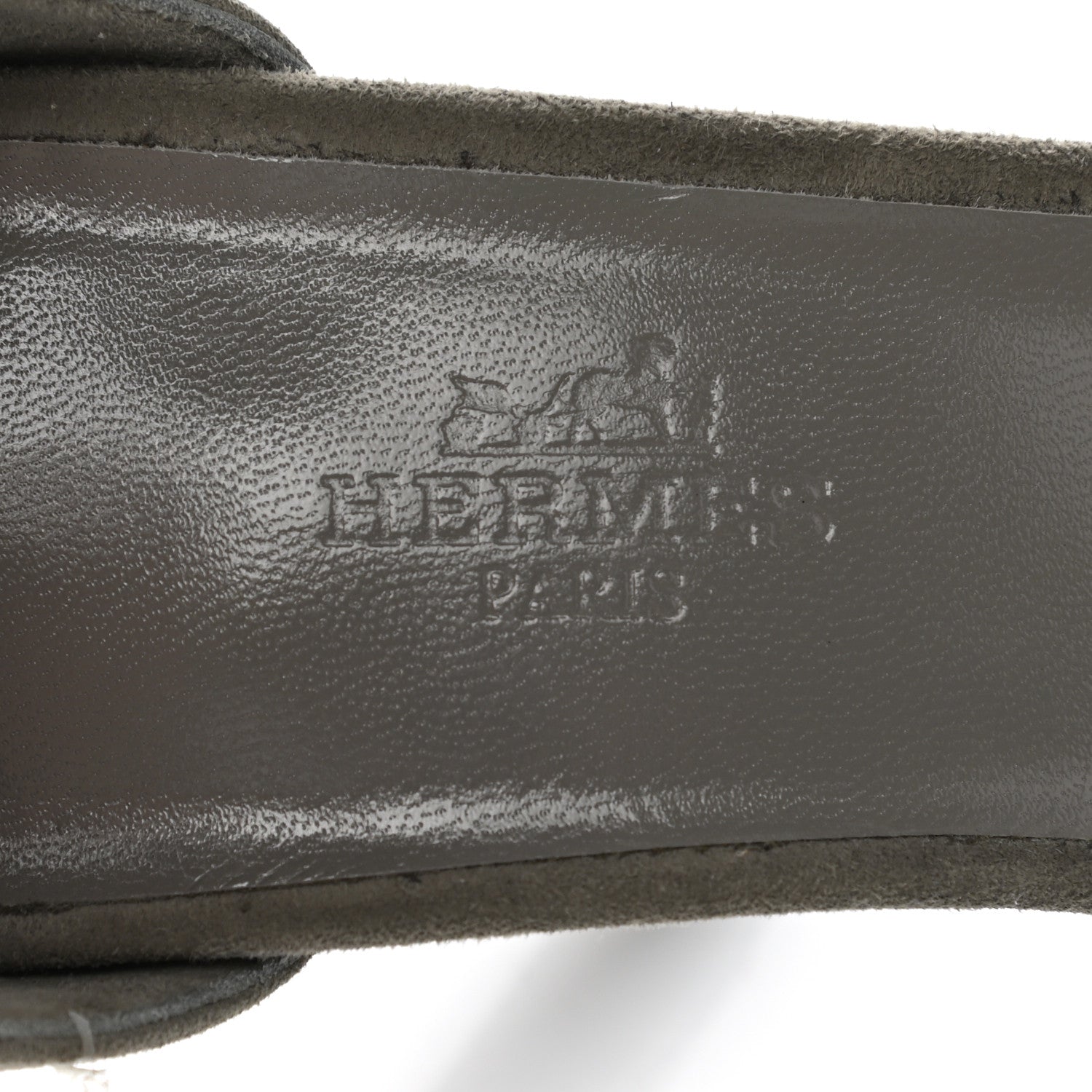 Hermes Suede Goatskin Crystal Premiere 105 Sandals 38 Grey 7 of 9