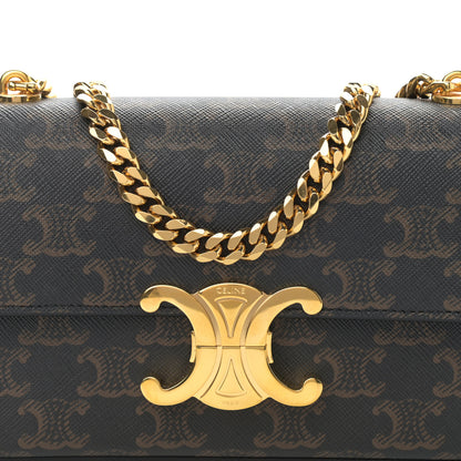 Celine Triomphe Canvas Chain Shoulder Bag Tan 8 of 11