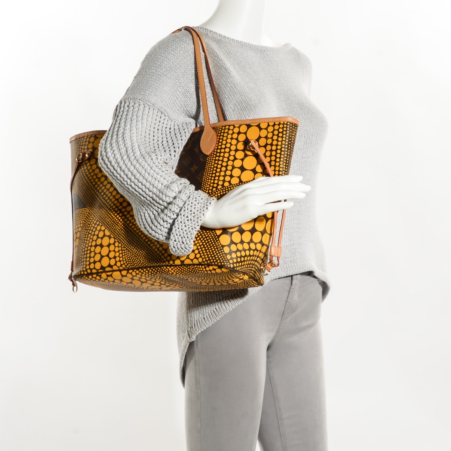 Louis Vuitton Monogram Kusama Waves Neverfull MM Yellow 2 of 6